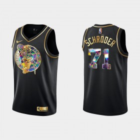 Maillot NBA Boston Celtics Dennis Schroder 71 Nike 2021-22 Noir Golden Edition 75th Anniversary Diamond Swingman - Homme